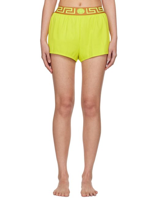 Versace Yellow Green Greca Border Swim Shorts