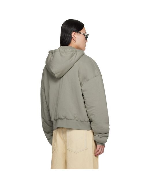 Lu'u Dan Gray Wadded Hoodie for men