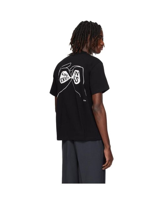 Sacai Black 'Geoff Embroidery T-Shirt for men
