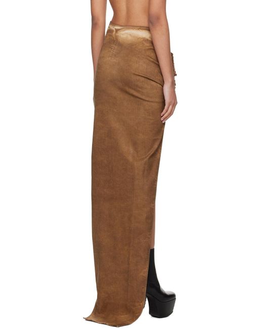 Rick Owens Multicolor Edfu Denim Maxi Skirt