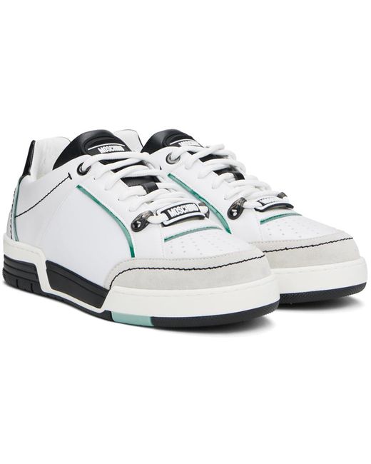 Moschino White & Black Streetball Sneakers for men