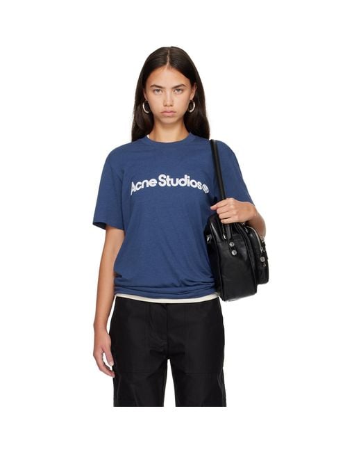 Acne Blue Graphic T-Shirt