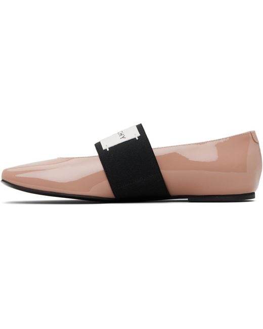 Givenchy Black Sliced Square Patent Leather Ballerina Flats