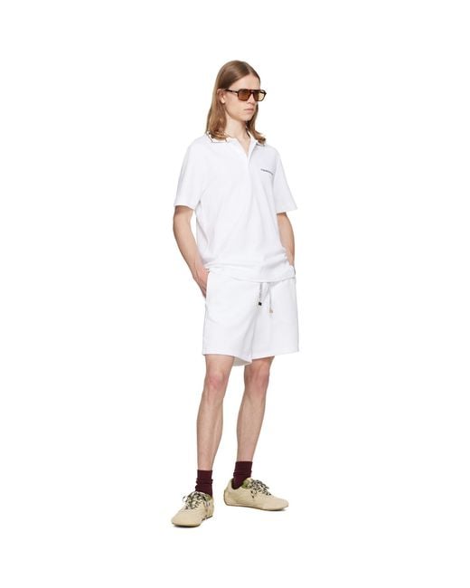 Casablanca White Floral Trim Classic Shorts for men