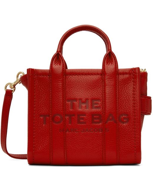 Marc Jacobs レッド The Leather Mini トートバッグ Red