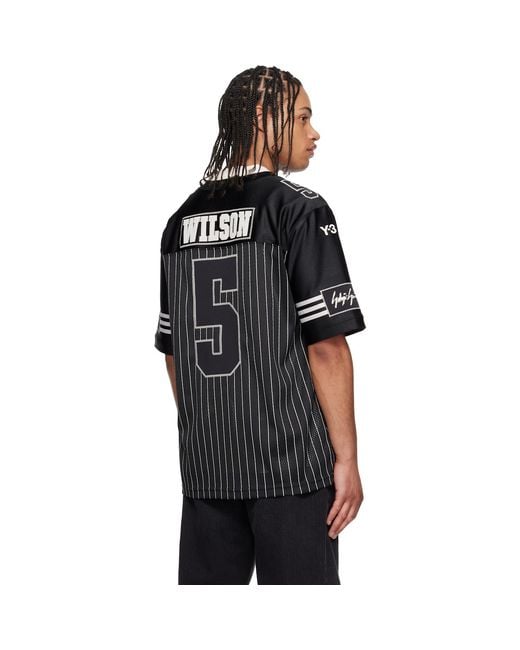 Y-3 Black Garret Wilson Football Short Sleeve Jersey for men