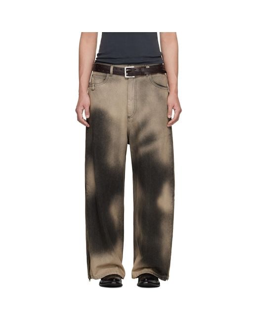 Lu'u Dan Black Side Zip Jeans for men