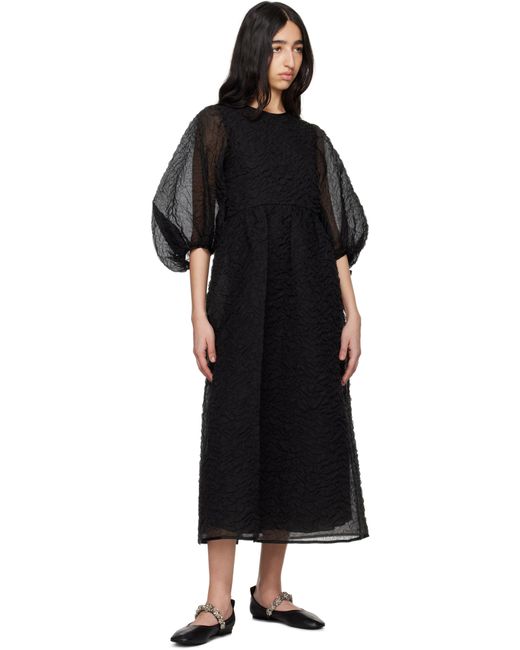 CECILIE BAHNSEN Black Karmen Midi Dress
