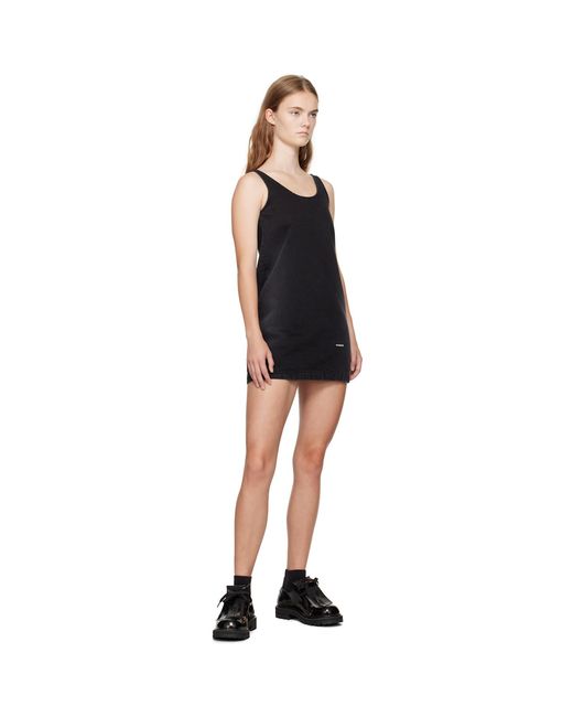 we11done Black Faded Denim Minidress