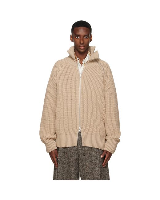 Dries Van Noten Natural Zip Sweater for men