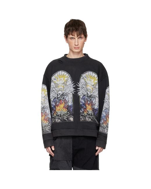 Who Decides War Black Skull Pullover Sweatshirt for men