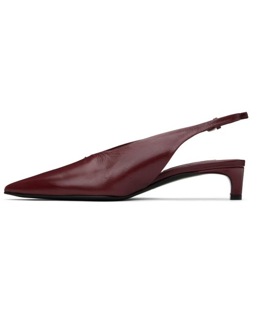 Jil Sander バーガンディ スリングバックヒール Black