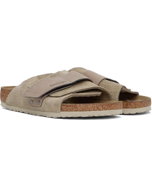 メンズ Birkenstock トープ Kyoto レギュラー サンダル Black