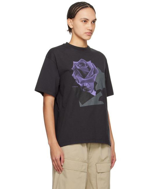 T-shirt noir à image de fleur Undercover en coloris Black