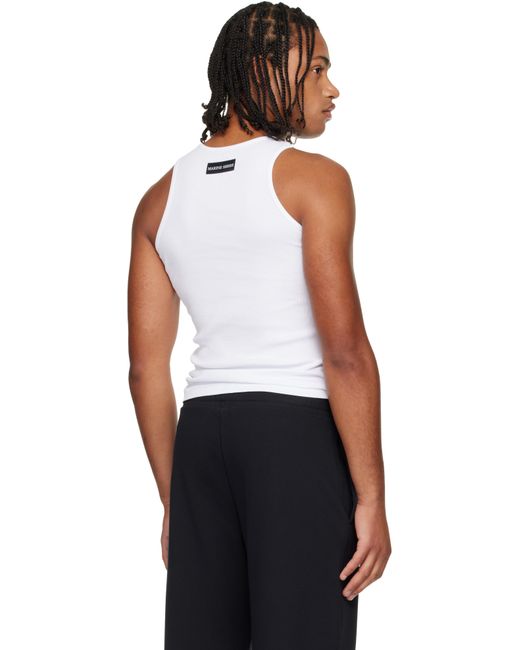 MARINE SERRE White Moon Logo Ribbed Jersey Tank Top for men