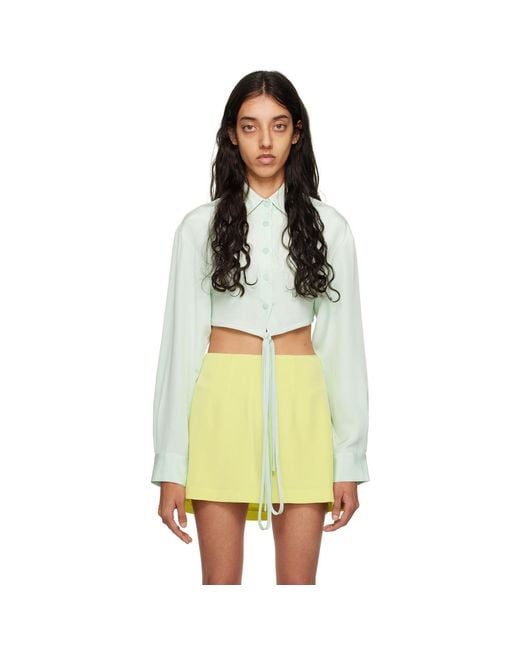 Christopher Esber Yellow Blue Cropped Shirt