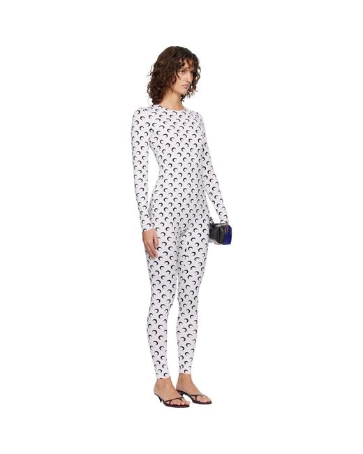 MARINE SERRE Black Recycled Jersey Moon Jumpsuit