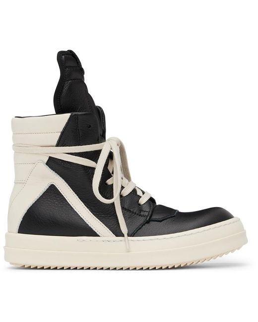 Rick Owens キッズ｜ブラック＆オフホワイト Geobasket スニーカー Black