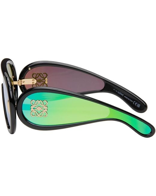Loewe Green Black Wave Mask Sunglasses for men