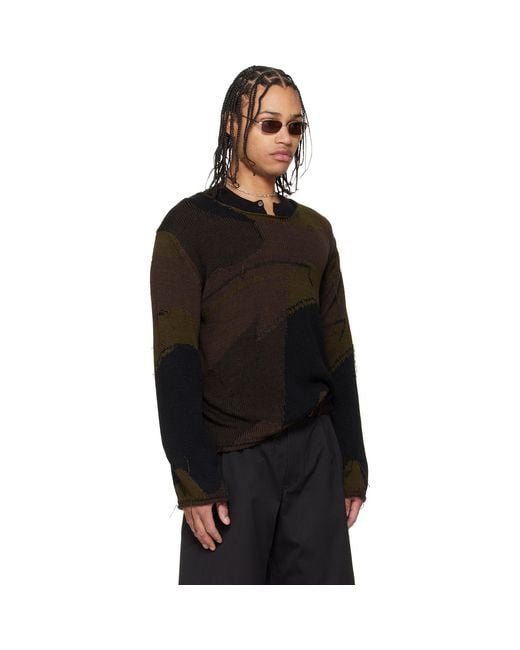 Our Legacy Black Rigid Popover Sweater for men