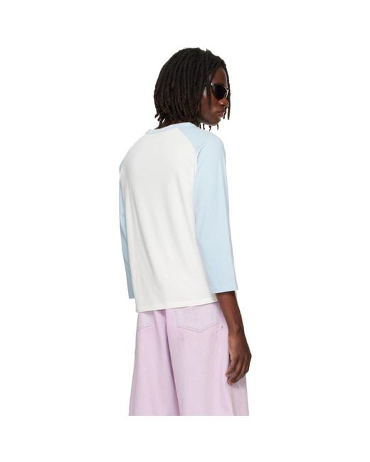Acne White Milk Graphic T-Shirt for men