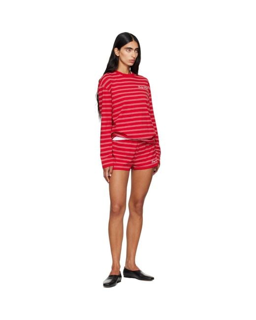 Sporty & Rich Red Signature Logo Easy Longsleeve T-Shirt