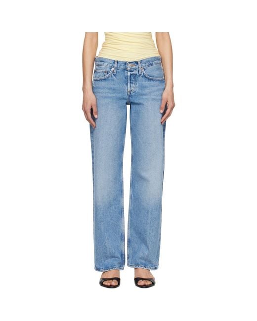 Agolde Blue Low Rise Loose Jeans