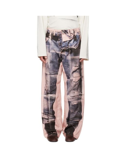 Acne Multicolor Trompe-L'Oeil 1981 Jeans for men
