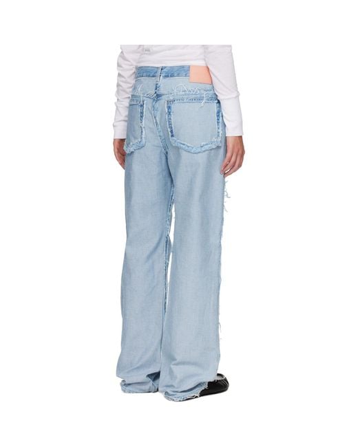 Acne Blue Frayed Jeans
