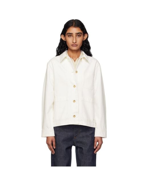 A.P.C. White Off- Nikkie Denim Jacket