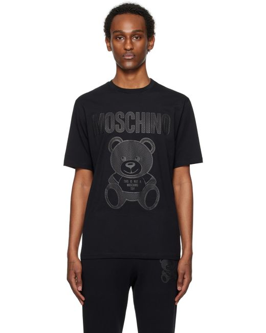Moschino Black Teddy Mesh T-shirt for men