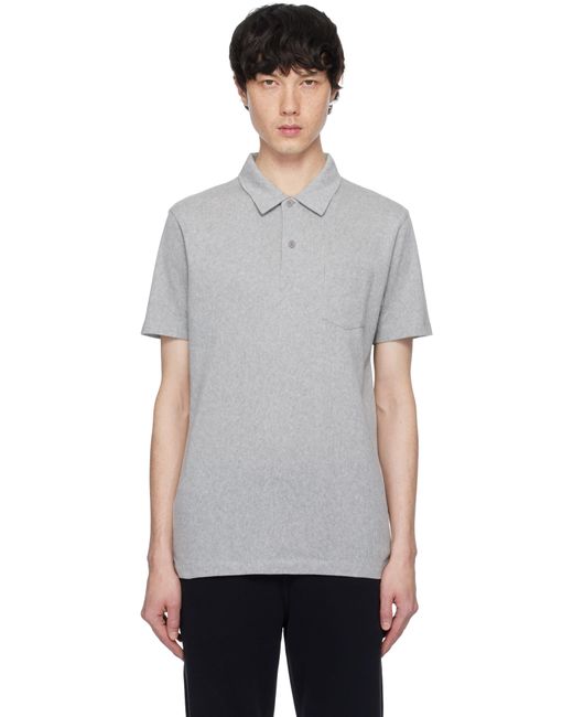 Polo Gris Sunspel pour homme en coloris Black