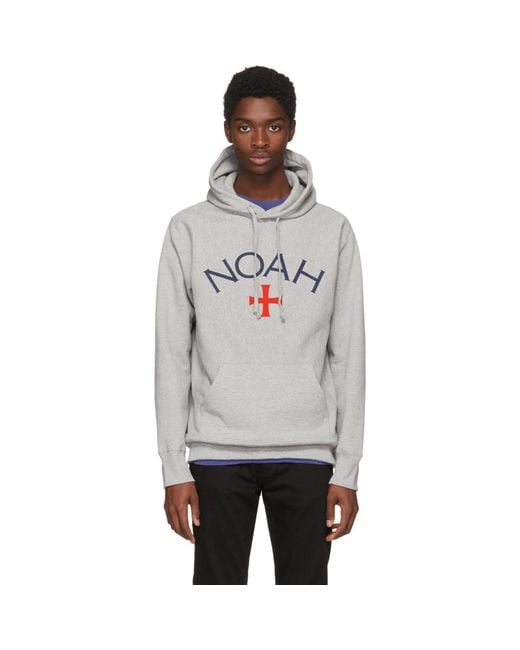 Noah NYC Gray Grey Core Logo Hoodie for men
