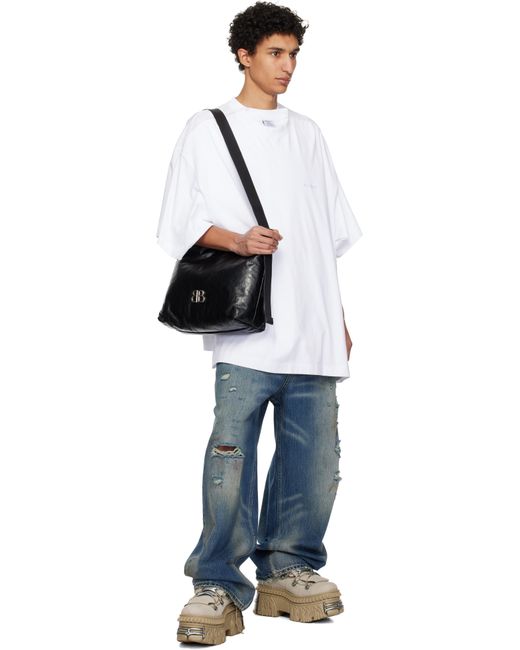 【VETEMENTS】ホワイト Merged Double オーバーサイズ Tシャツ VETEMENTS]MERGED DOUBLE OVERSIZED T-SHIRT/WHITE(UA66TR635