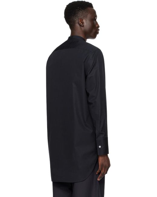 Jil Sander Black Navy Plastron Shirt for men