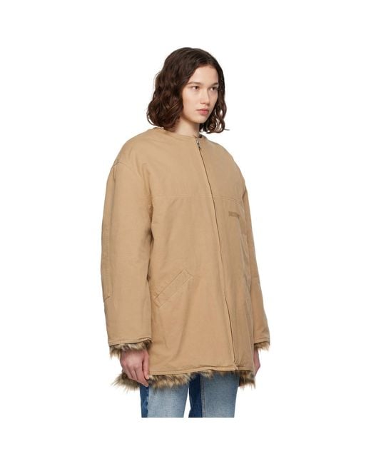 MM6 by Maison Margiela Natural Tan Cotton Canvas Sports Jacket