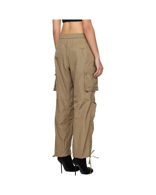 MSGM Natural Khaki Drawstring Cargo Pants