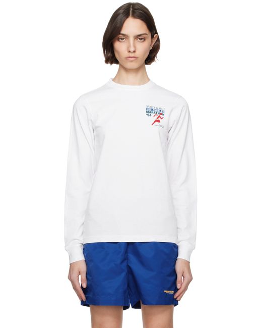 Sporty & Rich White 'La Marathon' Longsleeve T-Shirt