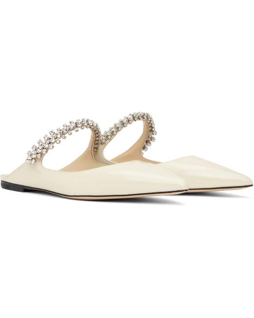 Jimmy Choo Black Ssense Exclusive Off- Bing Flat Slippers