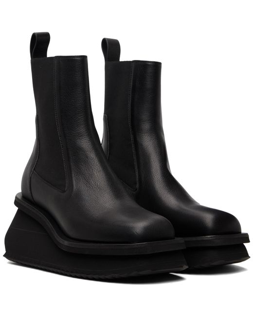 Rick Owens Black Temple Low Factory Beatle Chelsea Boots for men