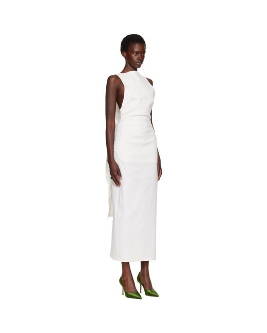 Issey Miyake White Off- Allow Maxi Dress