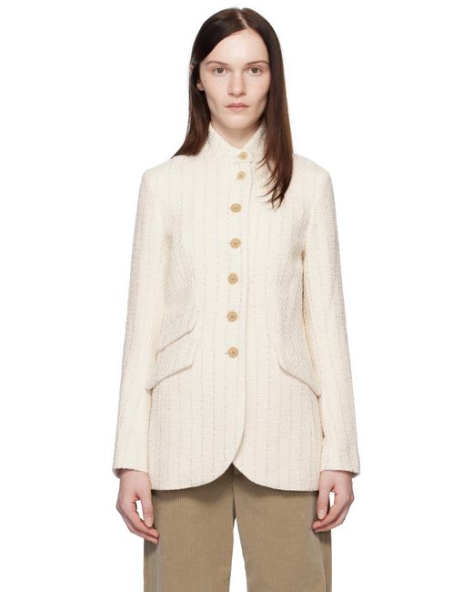 Veston Long Slade Blanc Cassé En Tweed Rag & Bone en coloris Natural