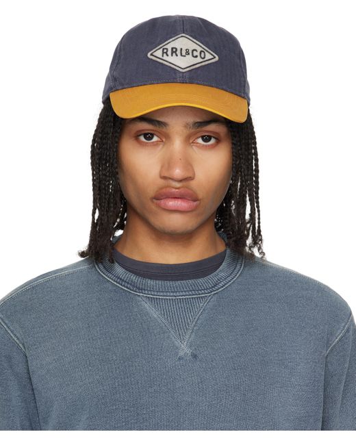 Casquette De Camionneur Mauve Et Jaune En Sergé À Motif Chevronné RRL pour homme en coloris Blue