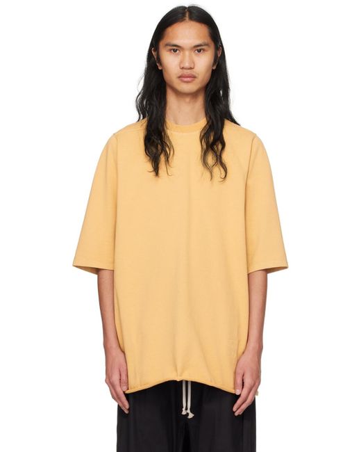 Rick Owens Orange Yellow Jumbo T-shirt for men