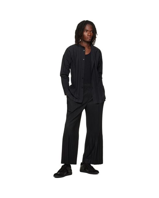 Homme Plissé Issey Miyake Black Pleats Bottoms Trousers for men