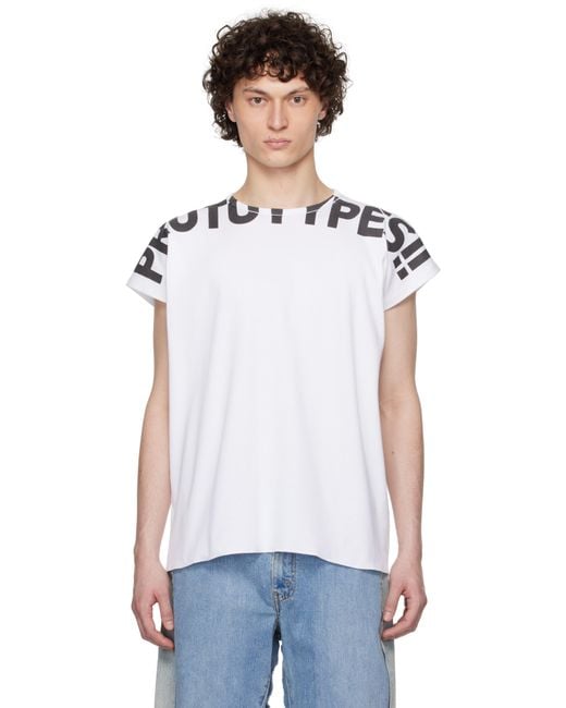 PROTOTYPES White Waffle Muscle T-Shirt for men