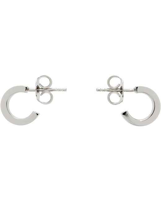 MM6 by Maison Margiela Black Numeric Minimal Signature Hoop Earrings for men
