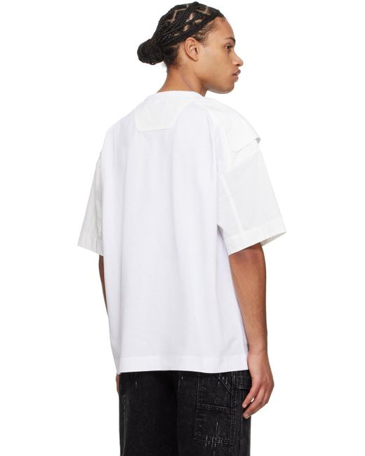 Juun.J White Paneled T-shirt for men