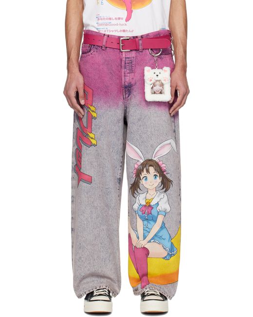 Doublet Pink Anime Jeans for men