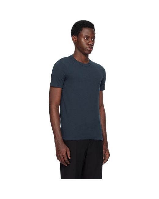 Tom Ford Blue Cotton Stretch Jersey T-Shirt for men